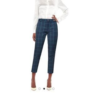 Berwich women’s window pane cotton trouser dress pants cropped NWT Mari (US 10)